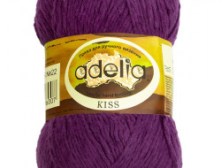 Пряжа ADELIA KISS №22 темно-фиолетовая 100% полиэстер, 10 шт х 50 гр, 145 м +/- 7 м