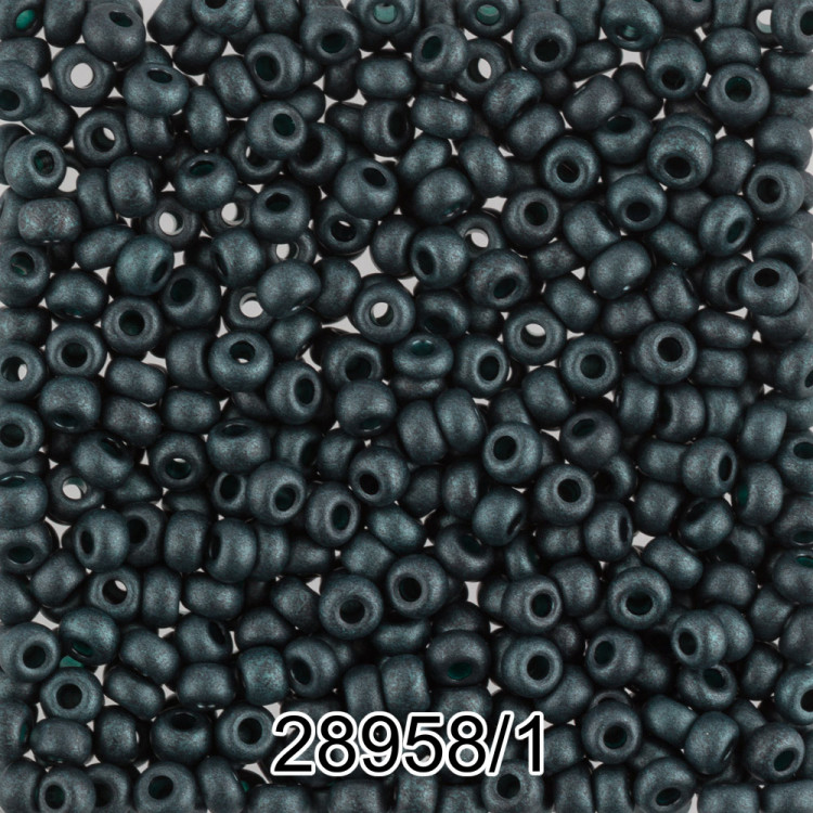Бисер PRECIOSA (Чехия) круглый 6 10/0 2.3 мм 500 гр 28958/1 (Ф448) темно-зеленый матовый