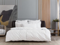 Постельное белье из египетского хлопка с простыней на резинке 180х200 GERMAN GRASS Alpine White Allure Grass семейное