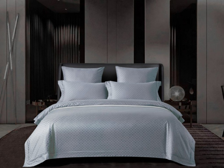 Постельное белье из хлопкового жаккарда ASABELLA Серо-голубая дымка 50х70 (2шт) и 70х70 (2шт) евро