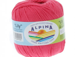 Пряжа ALPINA LILY №081 ярко-розовая 100% мерсеризованный хлопок 10 шт х 50 гр, 175 м +/- 5 м
