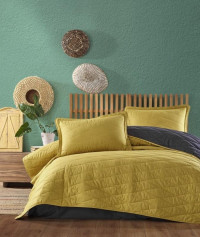 Покрывало из ранфорса KARVEN Y919 LORNA V3 SARI 180х240 с наволочкой 50х70