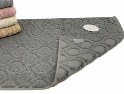 Коврик для ног махровый хлопковый KARVEN KV434 TILE gri 50х80