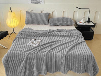 Плед фланелевый CRISTELLE STRIPE PREMIUM серый 150х200