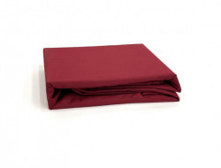 Простыня на резинке из сатина KARVEN P898 бордовая 100х200х33 с наволочкой 50х70