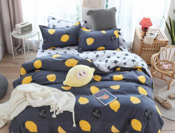 Постельное белье из микросатина TANGO лимончики 70х70 (2шт) 2-спальное