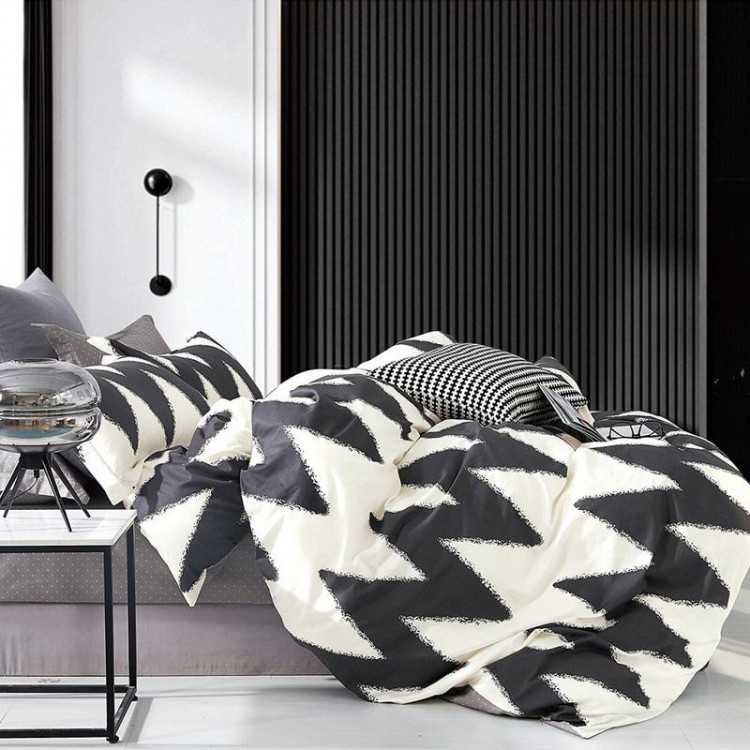 Постельное белье из сатина TANGO зигзаги 70х70 (2шт) 2-спальное