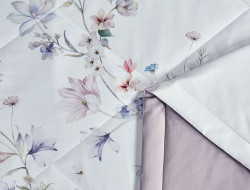 Постельное белье из египетского хлопка Premium с двумя летними одеялами ASABELLA Цветочный йогурт 50х70 (2шт) семейное