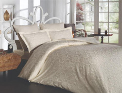 Постельное белье из хлопкового жаккарда KARVEN N302 DAMASK CREAM 50х70 (2шт), 70х70 (2шт) семейное