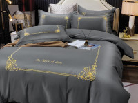 Постельное белье из сатина с вышивкой KARVEN N005-659 50х70 (2шт), 70х70 (2шт) семейное