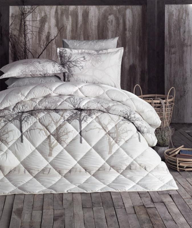 Покрывало из хлопка стеганое KARVEN Y923 MIDAS V2 BEJ 180х240 с наволочкой 50х70