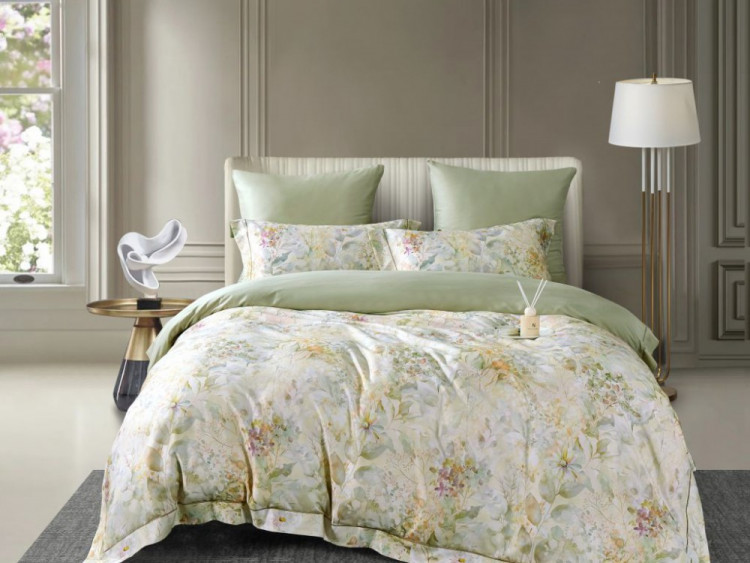 Постельное белье фланелевое из тенсела ASABELLA Весенняя нега 50х70 (1шт), 70х70 (1шт) 1,5-спальное