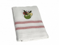 Набор кухонных полотенец вафельных хлопковых KARVEN HM779 ЯБЛОКИ V7 красный 50х75 (12шт)