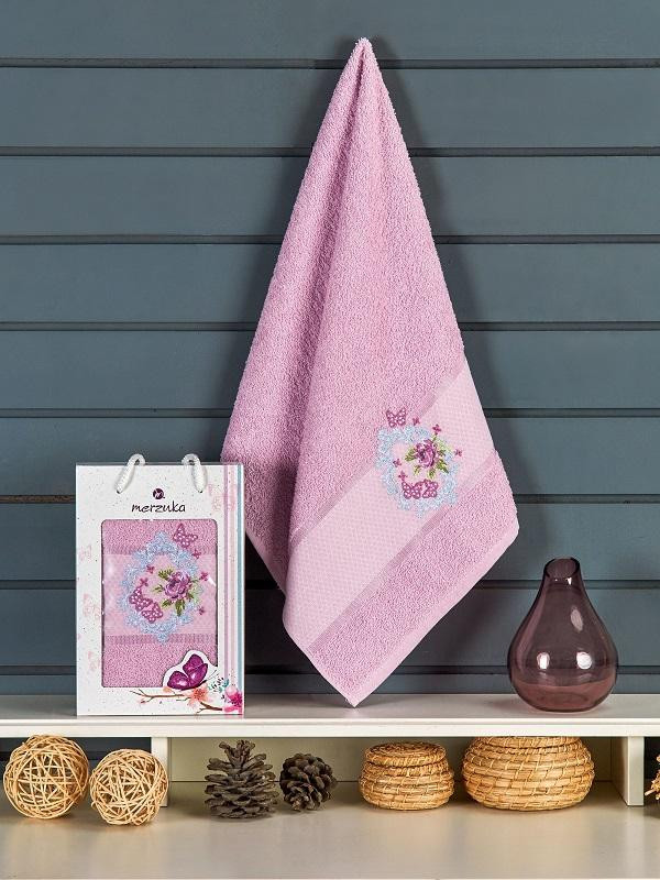 Полотенце махровое BRENTIS сиреневое 50х90 в коробке