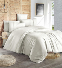 Постельное белье из DELUXE ранфорса KARVEN N030 GALA KREM 50х70 (2шт), 70х70 (2шт) семейное