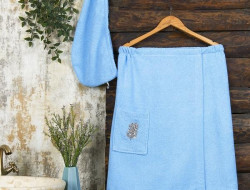 Набор женский хлопковый для ванной и сауны махровый METEOR лиловый