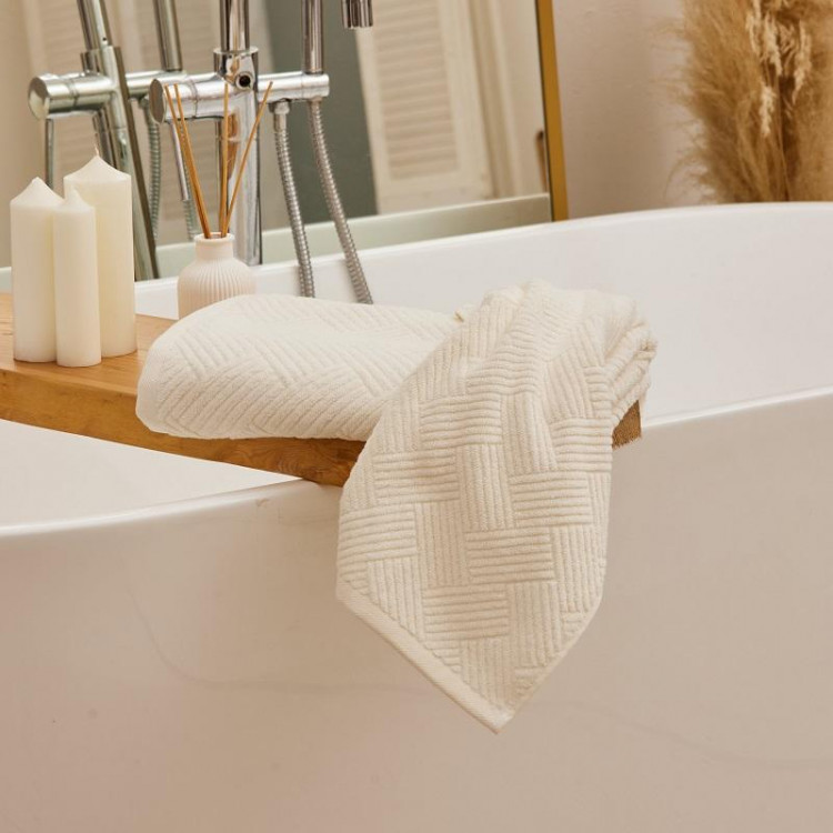 Полотенце махровое TAC VENTURA WHITE белое 50х90