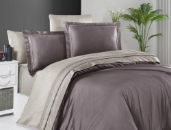 Постельное белье из сатина де люкс KARVEN N044 SERENITY LILAC-BEIGE 50х70 (2шт), 70х70 (2шт) евро