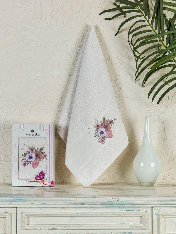 Полотенце махровое DURU кремовое 50х90 в коробке