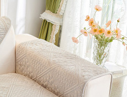 Накидка на подлокотники из велюра TANGO SOFA бежевая 70x90 (1шт)