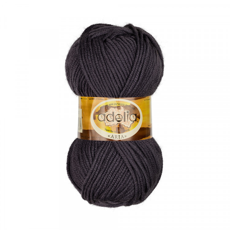 Пряжа ADELIA ARIA №07 темно-серая 100% акрил, 5 шт х 100 гр, 100 м +/- 5 м