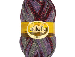Пряжа ADELIA NELLY №08 светло-фиолетовая-серая-темно-фиолетовая 70% шерсть, 30% акрил, 5 шт х 100 гр, 100 м +/- 5 м
