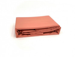 Простыня на резинке из сатина KARVEN P898 терракотовая 100х200х33 с наволочкой 50х70