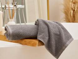 Полотенце махровое TAC VENTURA GRAY серое 50х90