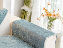 Накидка на подлокотники из велюра TANGO SOFA серо-голубая 70x90 (1шт)