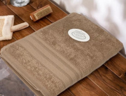 Полотенце махровое хлопковое KARVEN PETEK BORDUR DUZ H5160 LUX COTTON bej1 70х140