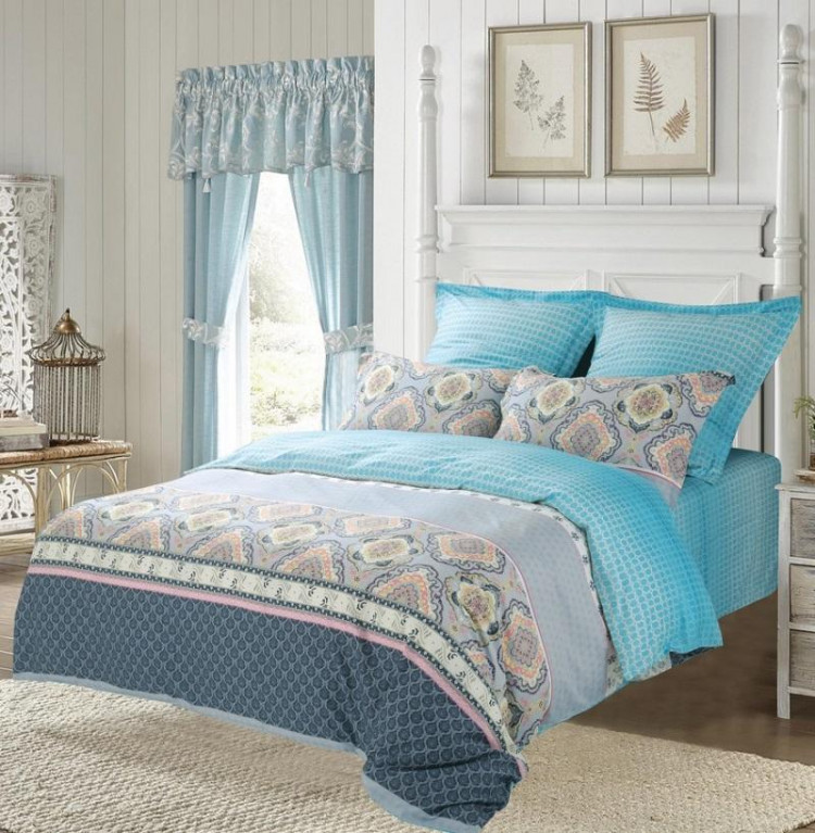 Постельное белье из печатного сатина SAILID B-210-4 семейное