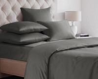 Простыня на резинке из сатина SAILID SL-15-180 графит 180х200х25