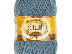 Пряжа ADELIA SANDRA №10 серо-голубая 50% шерсть, 50% акрил, 10 шт х 50 гр, 90 м +/- 4 м