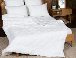 Одеяло из хлопка и полиэфира в тике стеганое Легкие Сны МИРЭЛЬ 200х220 теплое