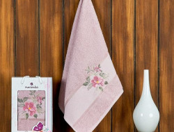 Полотенце махровое FLOWER светло-розовое 50х90 в коробке