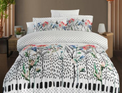 Постельное белье из страйп сатина с цветным принтом KARVEN N249-SB004 50х70 (1шт), 70х70 (1шт) 1,5-спальное