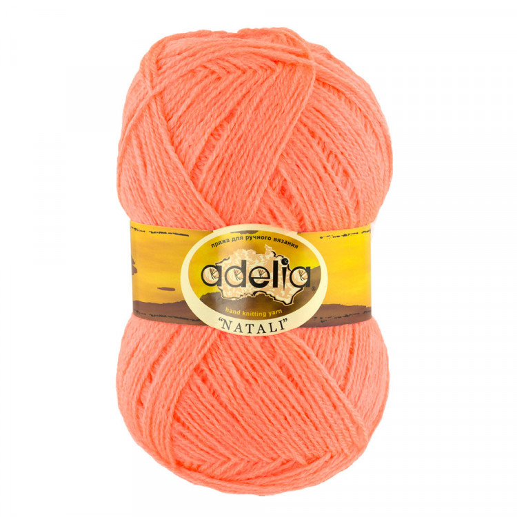 Пряжа ADELIA NATALI №29 коралловая 100% акрил, 10 шт х 50 гр, 300 м +/- 10 м