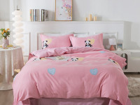 Постельное белье фланелевое TANGO MOMAE Panda pink 50х70 (1шт) и 70х70 (1шт) 1,5-спальное