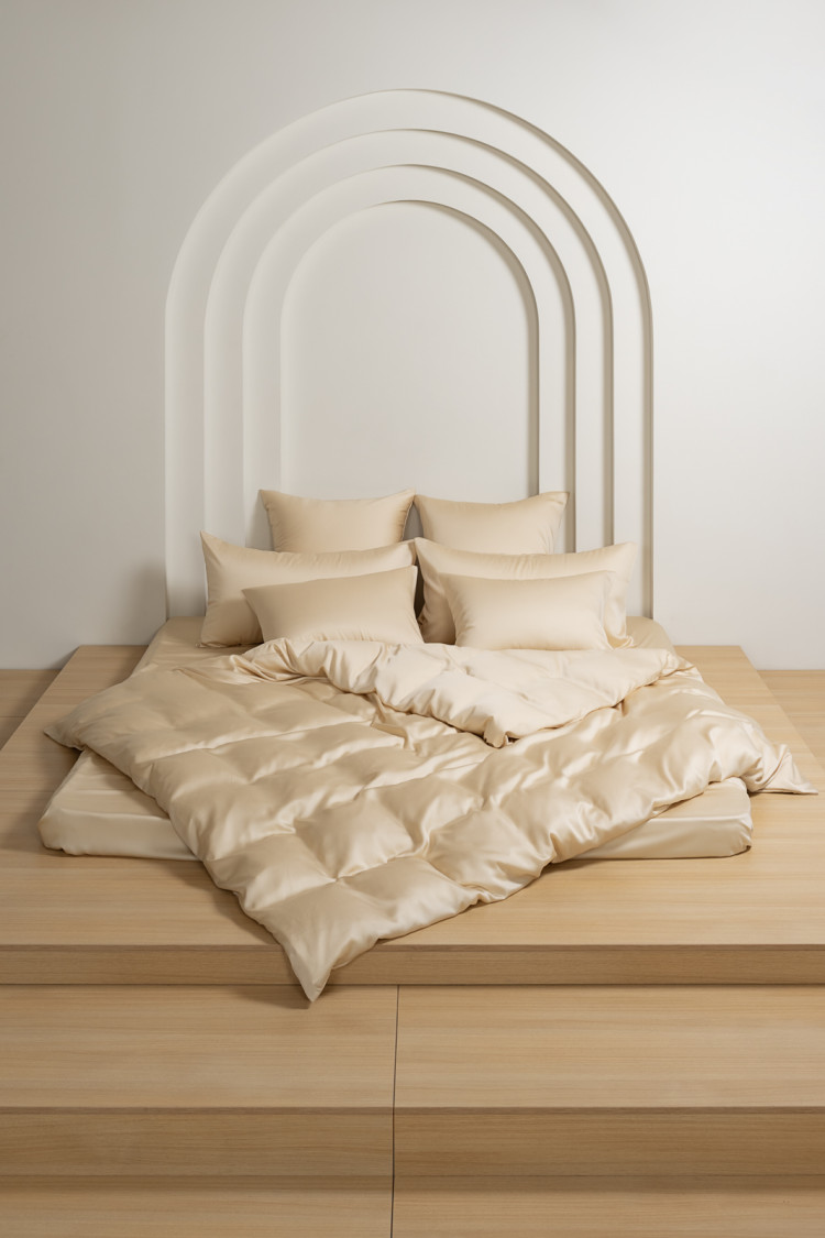 Постельное белье с простыней на резинке 160х200 GERMAN GRASS VANILLA BRILLIANT GRASS 50х70 (2шт) евро