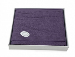 Плед из хлопка махровый KARVEN P959 ROSE V12 фиолетовый 220х240