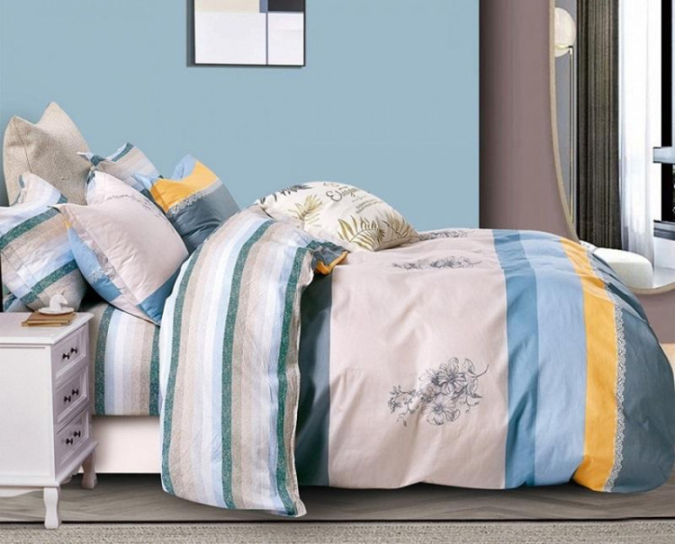 Постельное белье двухстороннее из твил-сатина SAILID BP-154-4 семейное