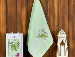Полотенце махровое FLOWER фисташковое 50х90 в коробке