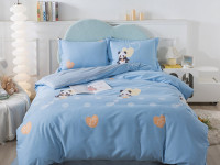 Постельное белье фланелевое TANGO MOMAE Panda blue 50х70 (2шт) евро