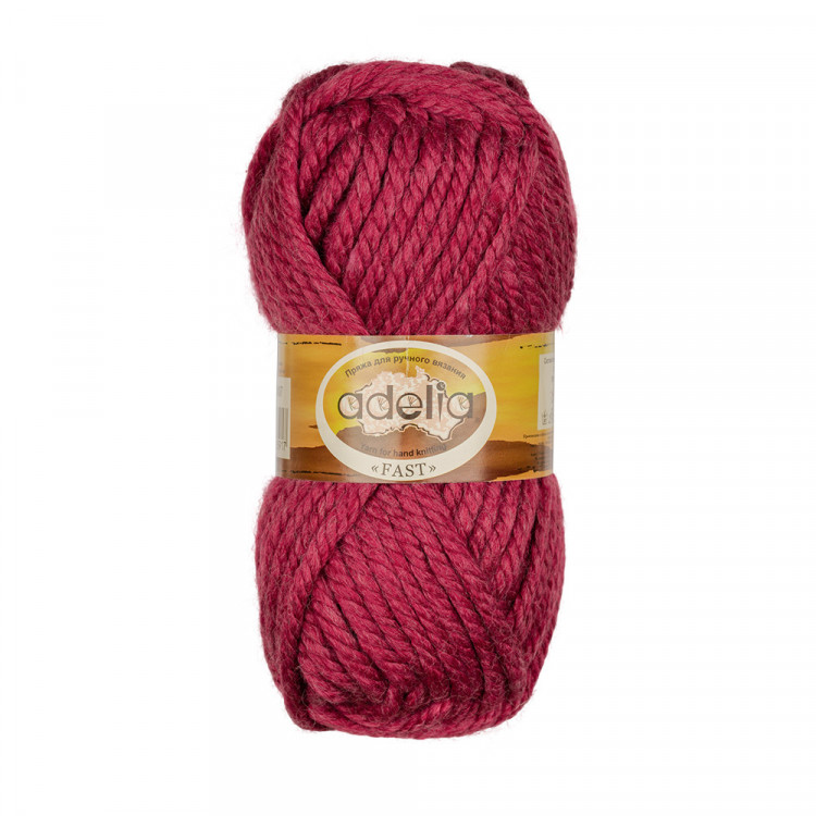 Пряжа ADELIA FAST №07 бордовая 78% акрил, 22% шерсть, 3 шт х 150 гр, 45 м +/- 2 м