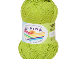 Пряжа ALPINA SATI №088 ярко-зеленая 100% мерсеризованный хлопок 10 шт х 50 гр, 170 м +/- 10 м