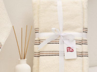 Набор полотенец махровых TAC ELEGANCE KREM кремовый 50х90, 70х140