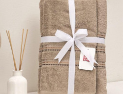 Набор полотенец махровых TAC ELEGANCE COFFEE кофе 50х90, 70х140