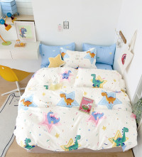 Постельное белье из твил-сатина TANGO веселые динозаврики 50х70 (2шт) 1,5-спальное