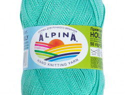 Пряжа ALPINA HOLLY №143 мятная 100% мерсеризованный хлопок 10 шт х 50 гр, 200 м +/- 10 м
