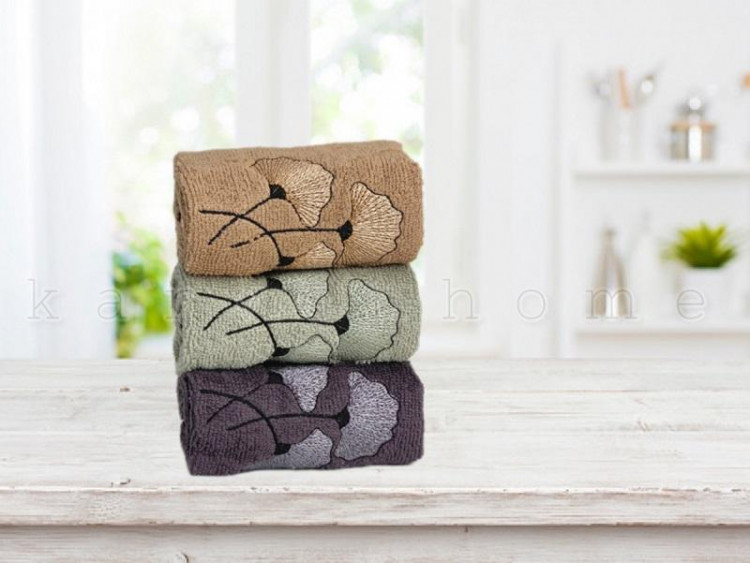 Набор кухонных полотенец махровых хлопковых KARVEN HM728 MABED CICEGI V2 30х50 (3шт)